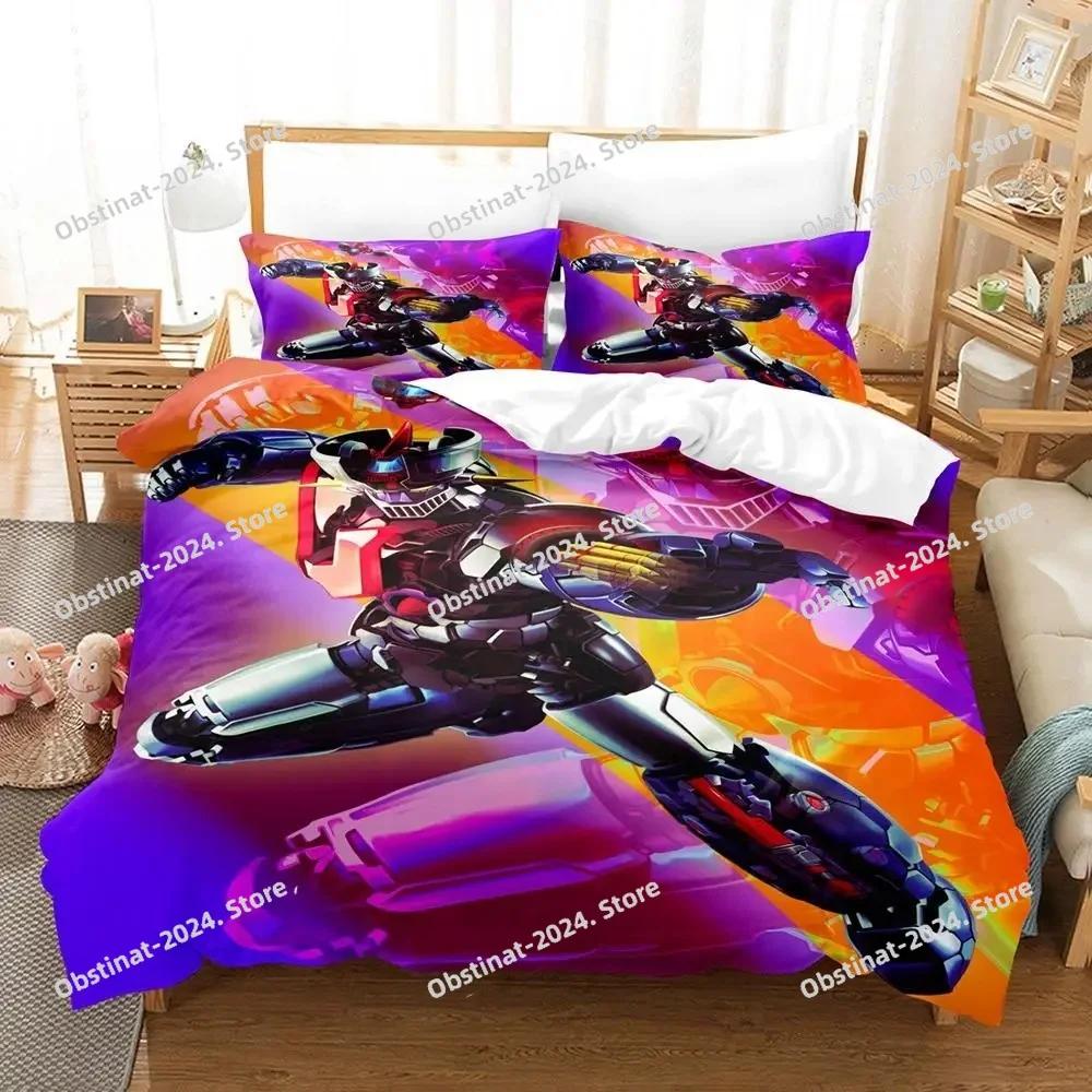 Mazinger Z Bedding Set Printed With Pillowcase Bed Duvet Cover Soft Single Double Queen Super King Size Aldult Kid Bedroom