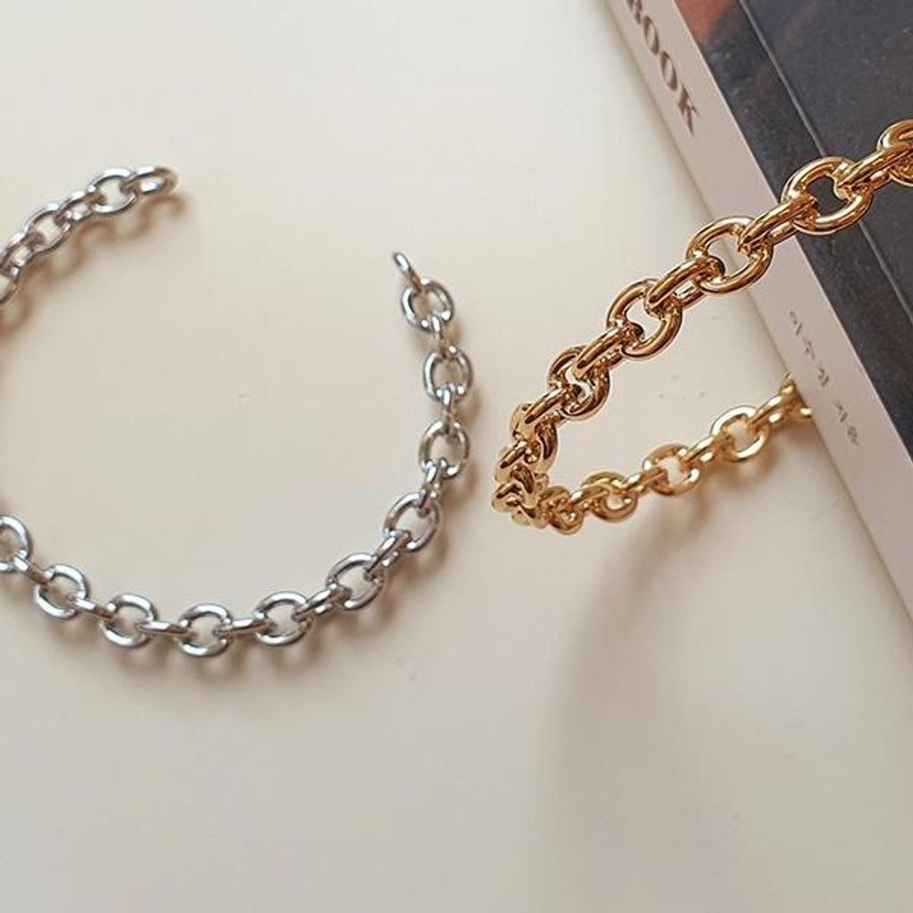 Women's Daily Accessory Sari Chain Line Bold Bracelet