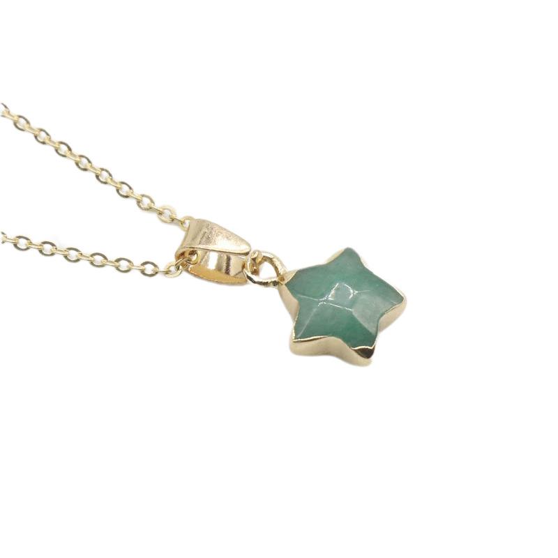 Fashion Gold Plated Stones Star Pendant Necklace Cute New Creativity Stone Charms Necklace Jewelry for Women Gift