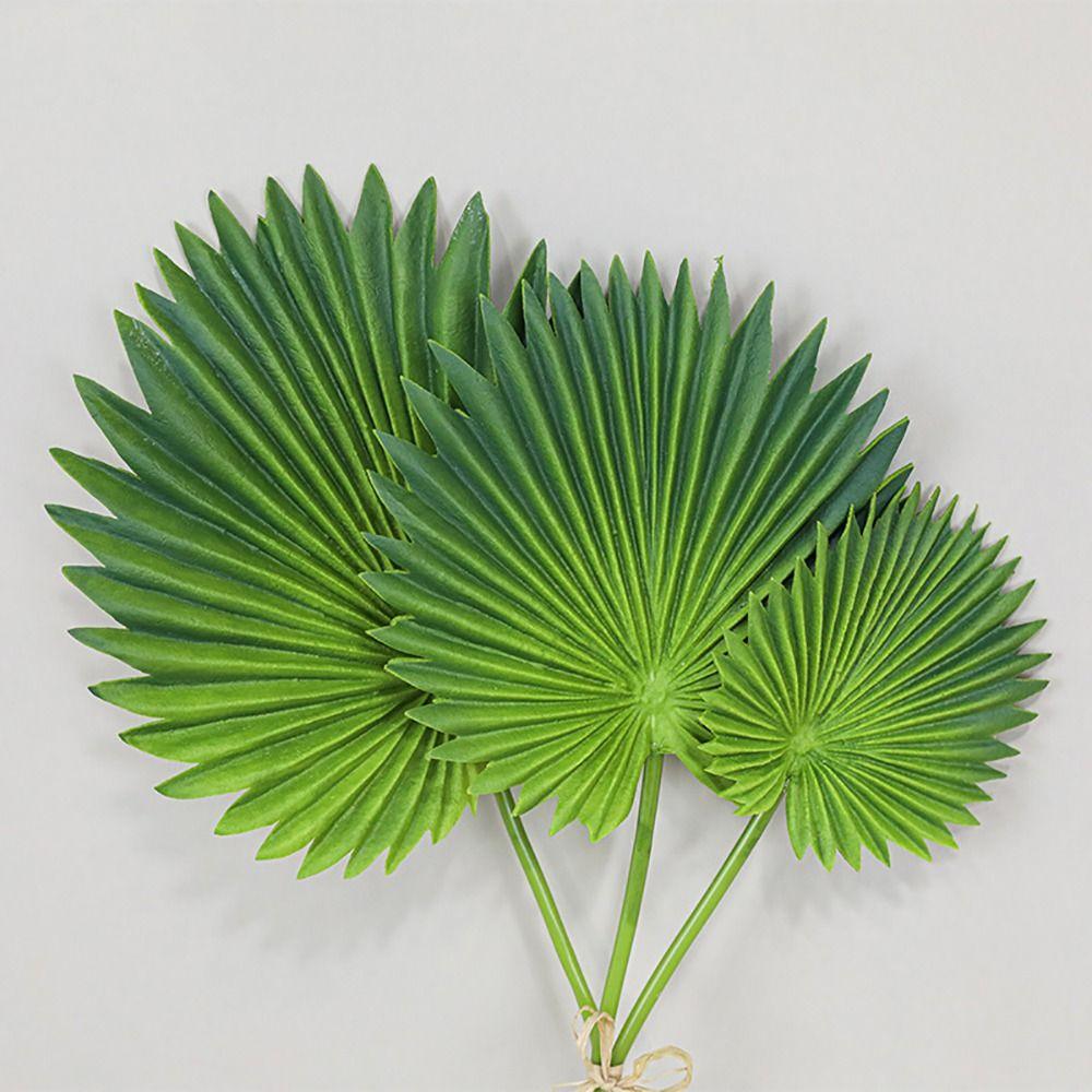 3PCS Acesorries Artificial Palm Leaves Green Fake Plant Vivid Simulation Leaf  Floral Arrangement