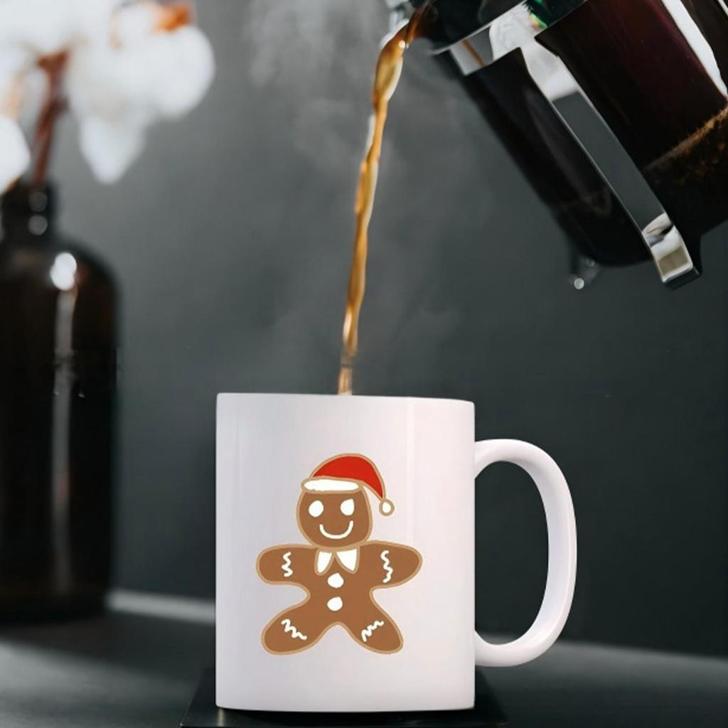 Gingerbread Man Mug Microwave Safe Funny Festive Christmas Drinking Cup Gingerbread Man Christmas Coffee Mug For Hot Chocolate