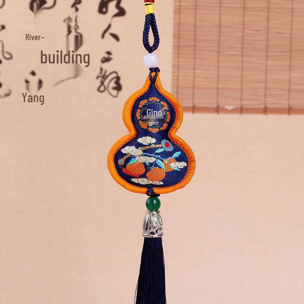 Dragon Boat Festival Gourd Pendant: Traditional Embroidered Sachet, Portable Ancient Style Scent Bag, Car Charm, Lucky Gift