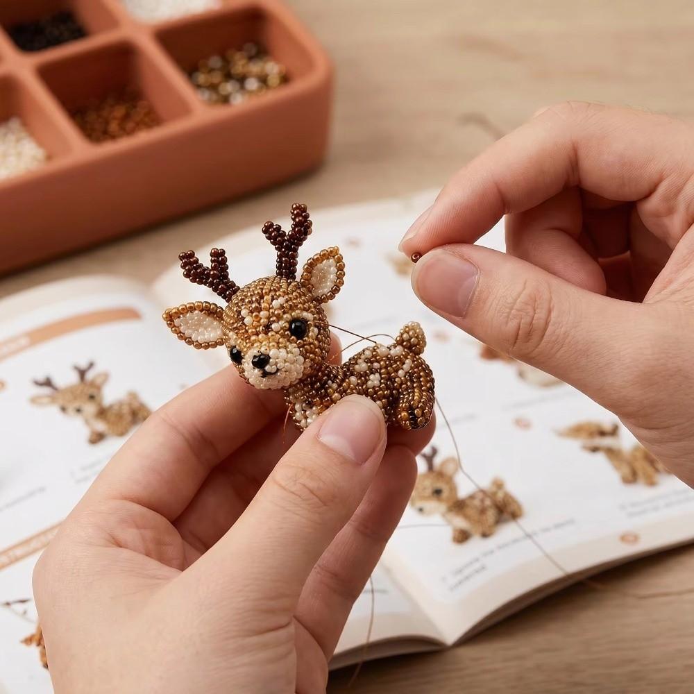 4pcs Mini Size Animal Crafting Set Bead Craft Bead Weaving Kit New Pets Beading Set DIY Activity