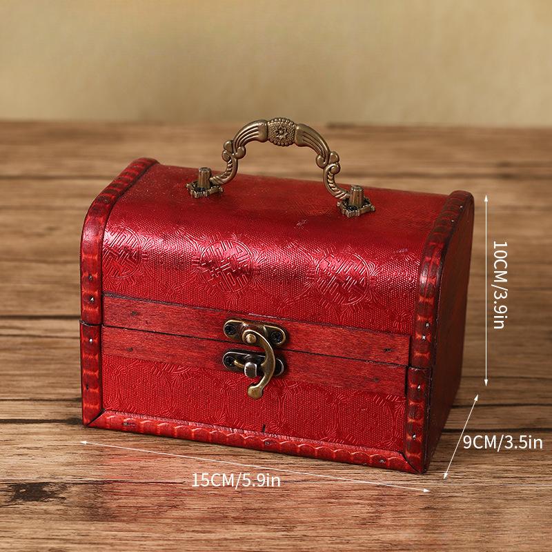 Hölzerne Schmuckschatullen Handgefertigte Dekorative Schatz-Kästchen Aufbewahrungs-Organizer Holzhalter Etui Box für Ring Ohrring Halskette Andenken Zeremonie