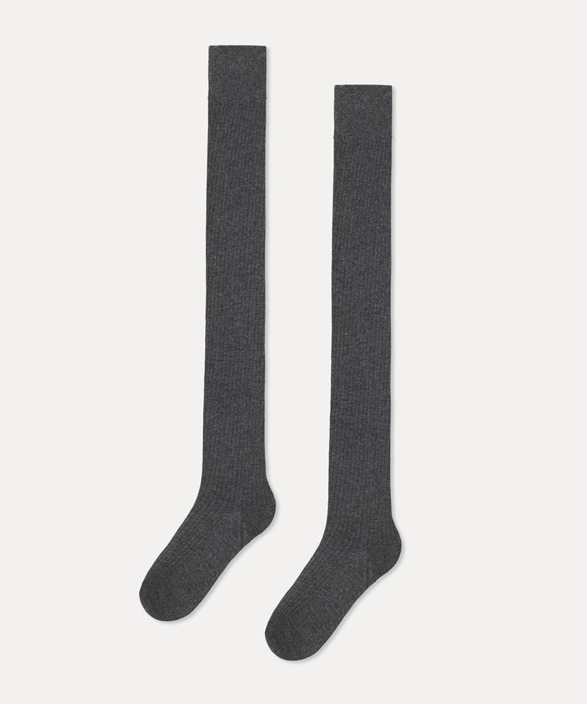 MIXXO See-Through Ribbed Knee-High Socks_Miaayg315A