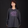 ASTRAL PROJECTION Hayes Lettering Oversized Long Sleeve T-Shirt_Charcoal