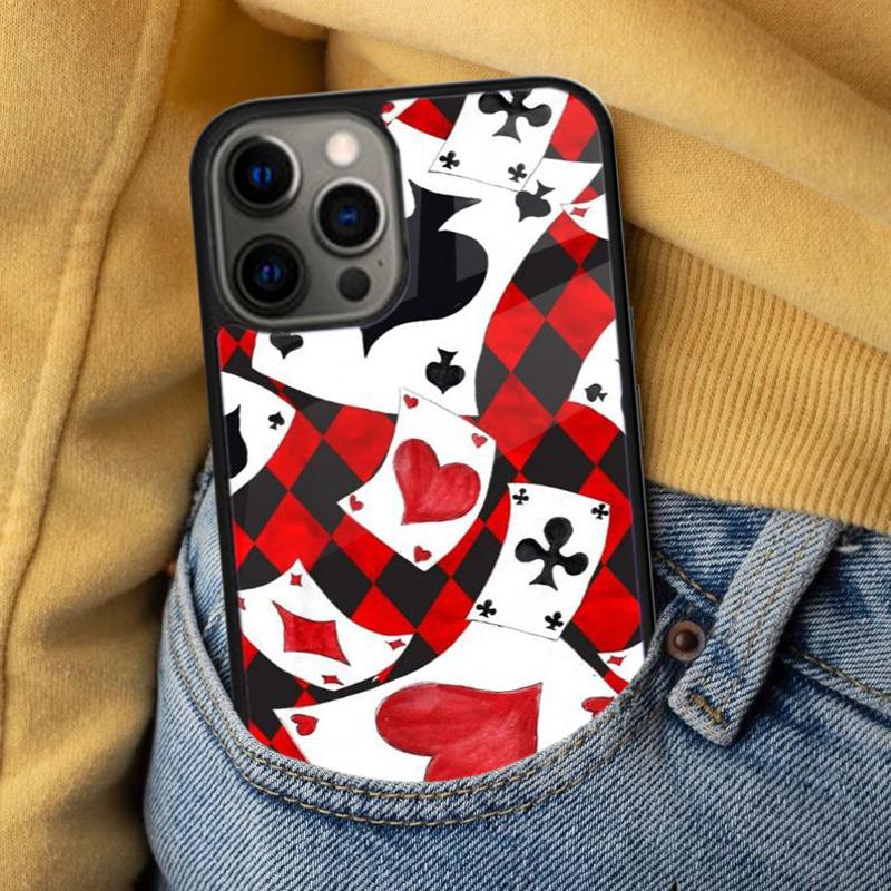Poker Playing Card Soft Phone Case for iPhone 17 Air 16e Pro max 15 Pro 13 14 Plus 11 12 MagSafe Magnetic Coque