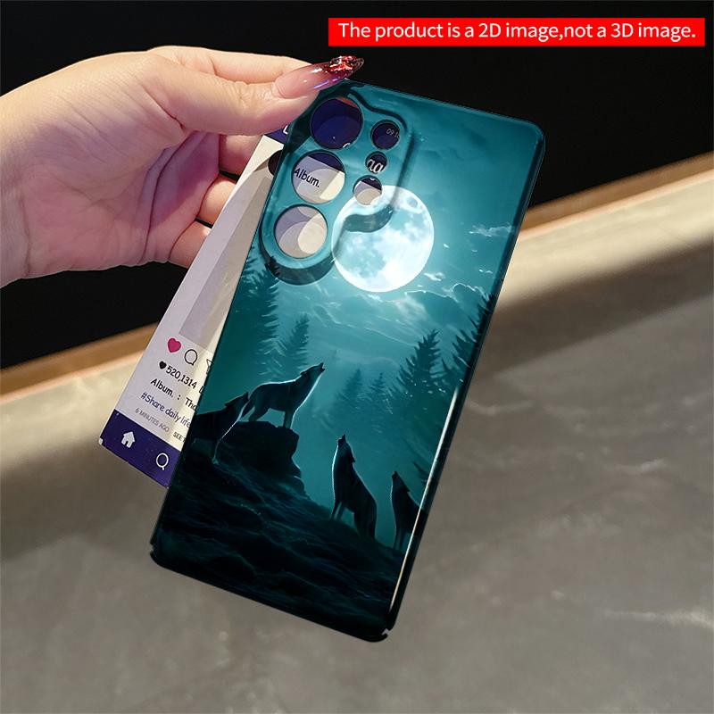 2DFlat Samsung phone case Moonlit Wolves Howling in Forest Applicable to Galaxy S23 S24 S25ULTRA S26 A12 A14 A15 A16 A54 A55