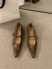 Pointed Mary Jane Shoes Women's Shoes Spring and Autumn 2025 New Thick Heel Shallow Mouth Word with French Evening Wind Single Shoes