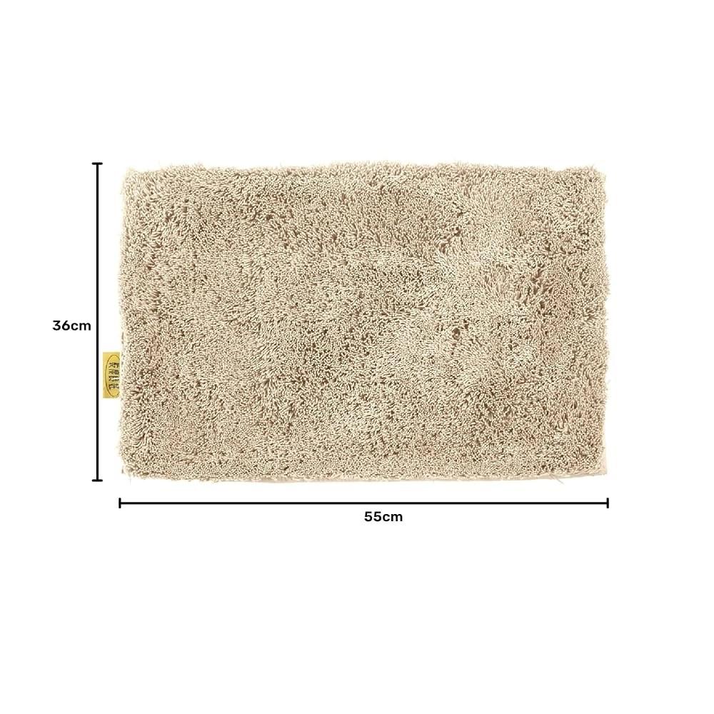 OKA Dry Good D Nature Bath Mat 36cm x 55cm Beige (Absorbent Quick-Dry Washable Non-Slip)