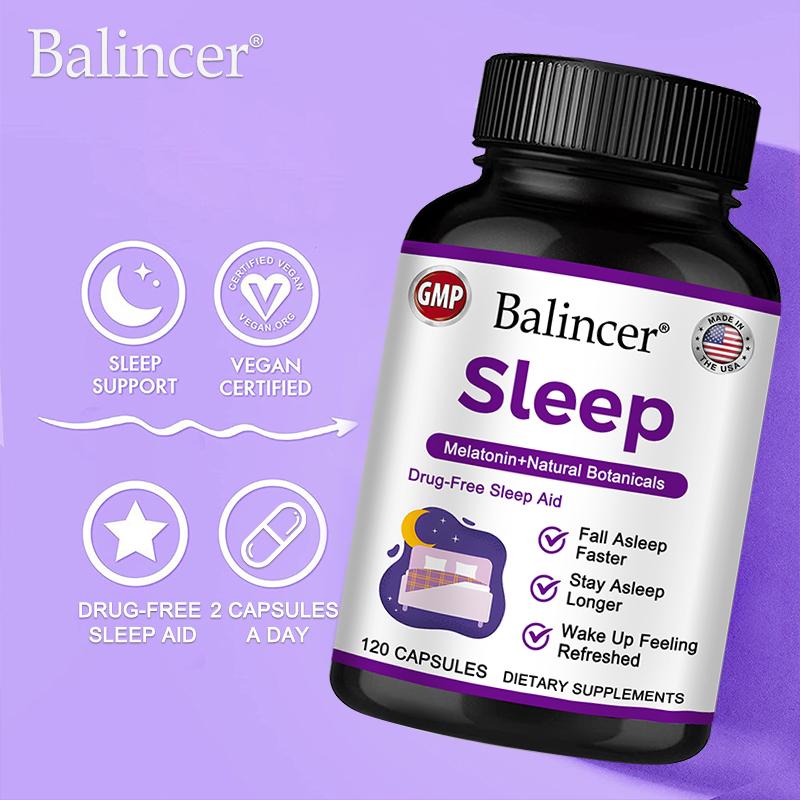 Melatonin-Schlafkapseln helfen Menschen, schnell einzuschlafen, geeignet für diejenigen, die Schwierigkeiten beim Einschlafen haben. 120 Kapseln