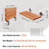 Folding Teak Shower Seat 20.1" X 13.2" Wall Mounted Shower Bench 440 Lbs