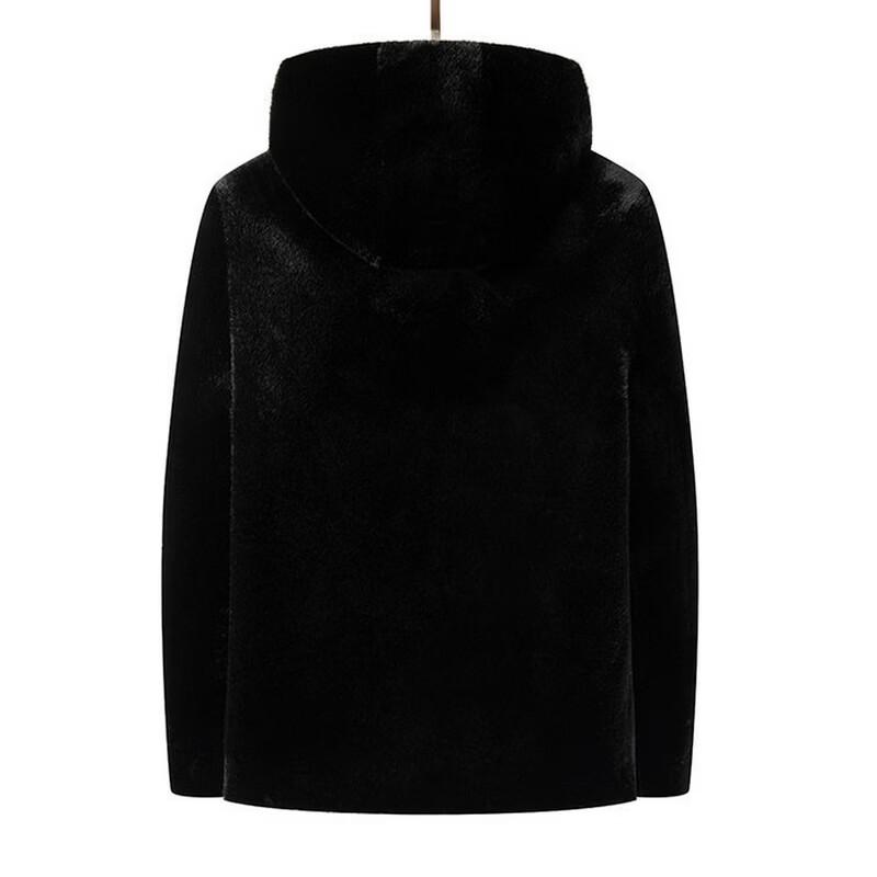 Men's Thickened Hooded Faux Mink Fleece Casual Jacket