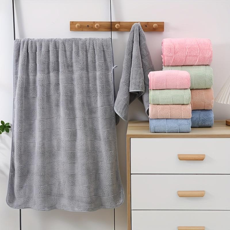 2pcs/set Ladies' Bath Towel Set  Checkered Design Absorbent Quick-drying Towel Suitable for Bathrooms Gyms Camping Coral Fleece