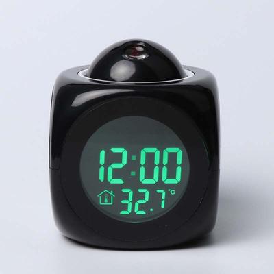 1PC Multifunctional Alarm Clock Projection LED Display Time Digital Alarm Clock Talking Voice Prompt Thermometer Snooze Multifunction