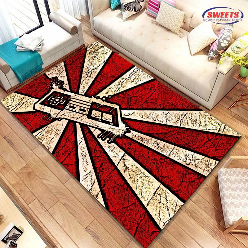 HD Home Area Gamer Rug with Game Controller Design,Non Slip Floor Tapete for Kids,Decor Carpet for Living Room Bed Playrooms Mat