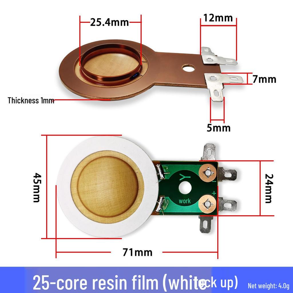 High-Frequency Titanium & Polymer Diaphragm with Imported Voice Coil: Available In Blue, Gold; Core Options: 44, 51, 72, 75, 100