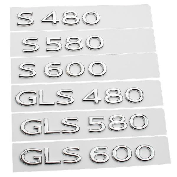 Auto Stamm Buchstaben Logo Chrom Abzeichen Emblem Metall Aufkleber Aufkleber Fit Für 2021 Neue S480 S580 S680 GLS480 GLS580 GLS600 GLS680