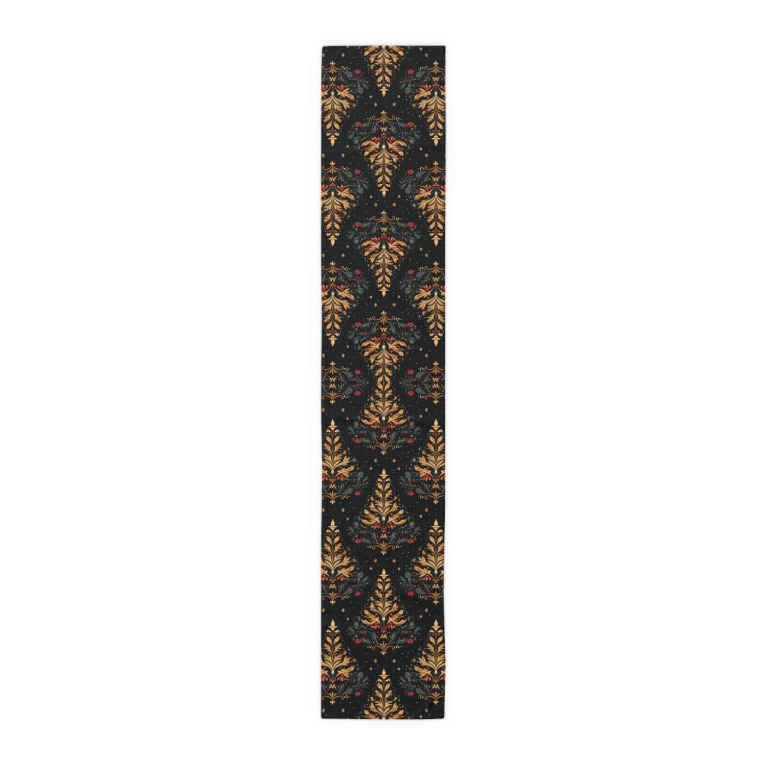 Chemin de table Sapin de Noël William Morris, adapté aux tables de 30x45cm à 260x33cm, idéal pour les réunions de famille de Noël 150x33cm