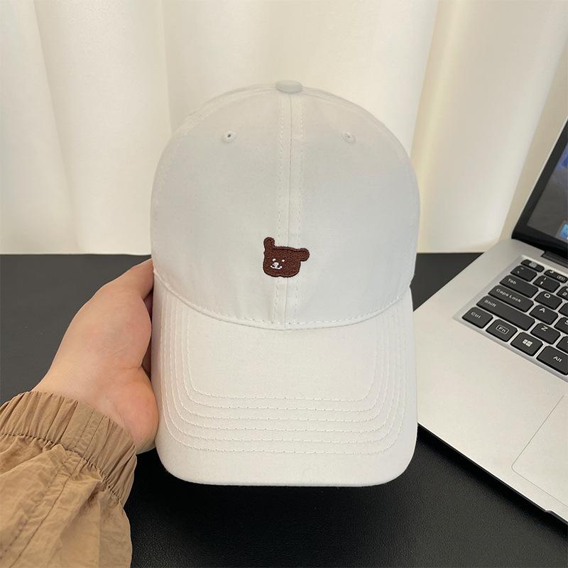 Puppy Embroidered Baseball Cap Women's Four Seasons Versatile Wide Brim Soft Top Cap Show Face Little Couple Tide Sun Hat