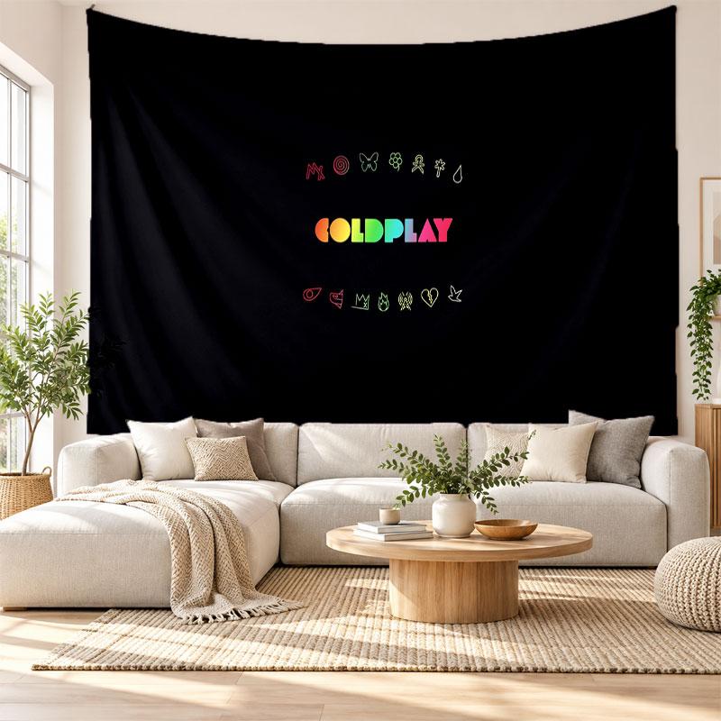 Tapeçaria de Parede Coldplay Decoração de Casa Pano Pendurado Arte de Fundo Tapeçaria para Quarto