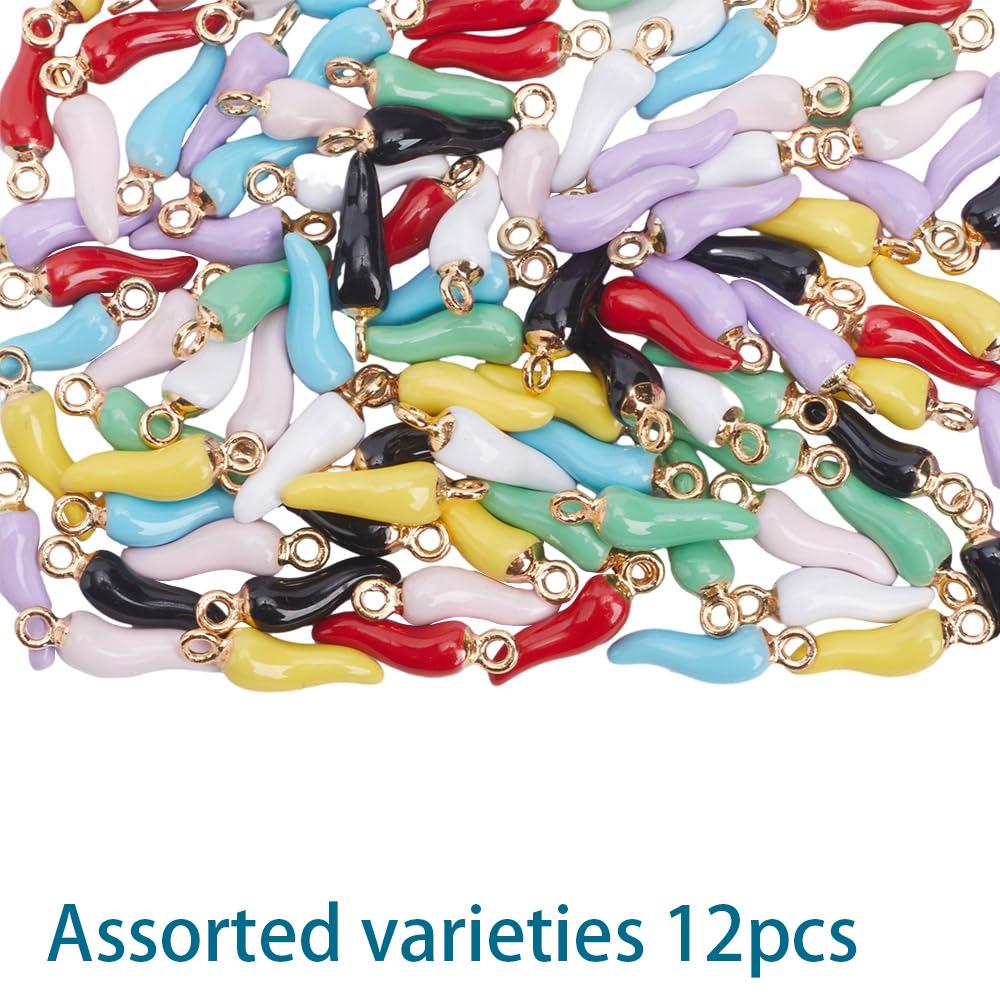 

6/12/18 шт. сплава материала чили ювелирные изделия россыпью чили эмаль овощ кулон ювелирные изделия DIY летний пляж лодыжка браслет серьги 12pcs