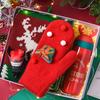 Bell Snowman Christmas Kids Mittens Full Fingers Gloves Women Knitted Gloves Santa Claus Printed