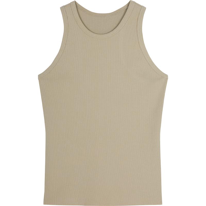 

Женский приталенный топ-майка без рукавов с круглым вырезом S