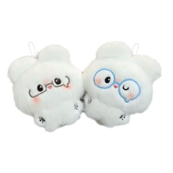 Soft Plush Bunny Keychain Cute Crying Face Design Stuffed Animal Pendant for Bags Backpacks Keys Mini Collectible Dolls for Kids Teens