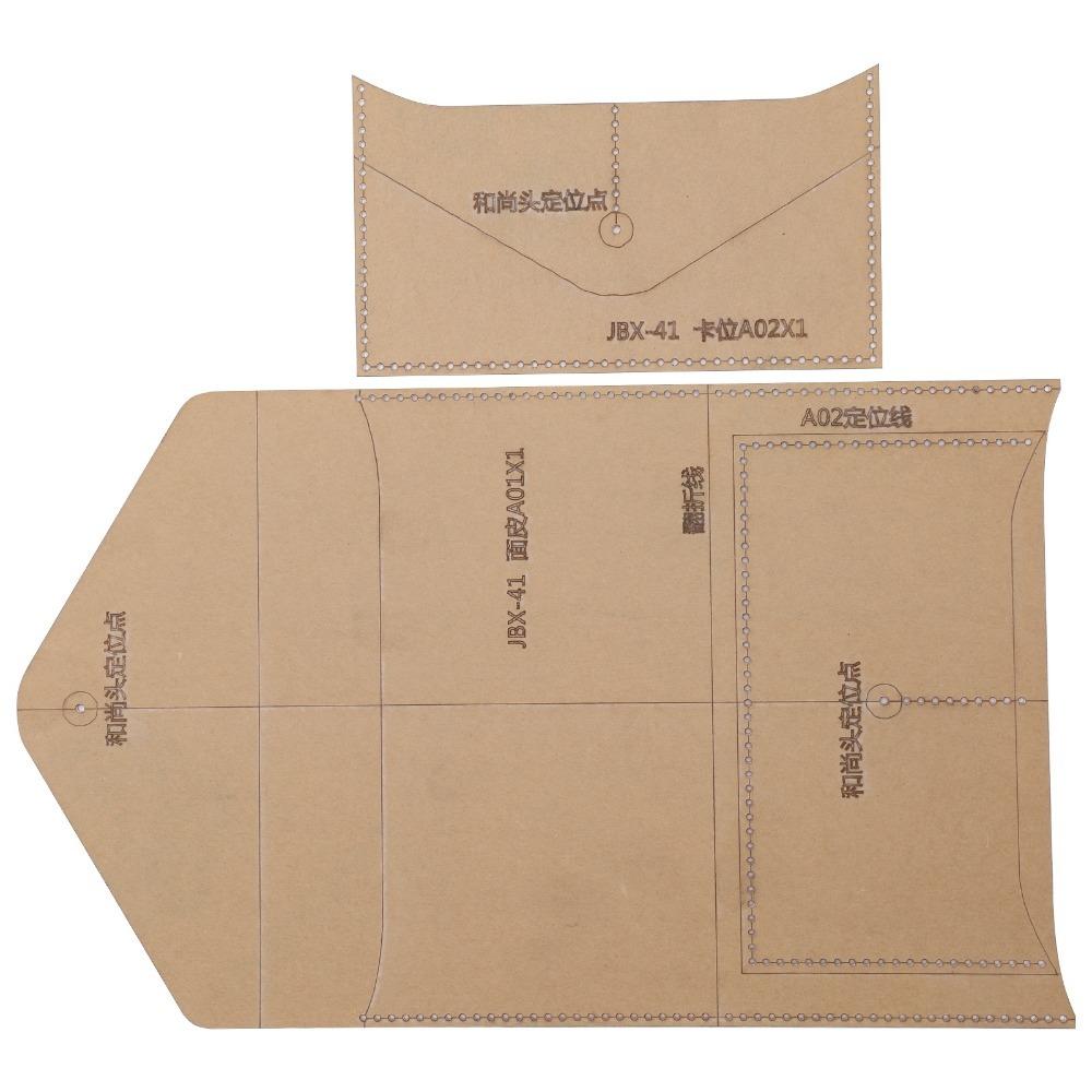 2pcs Clear Acrylic DIY Template Acrylic Stencil Pattern Envelope Bag Template Craft Tool Template Set Leather Wallet Pattern