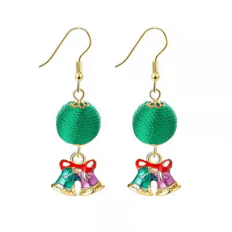 Christmas Santa Snowflake Earrings Cane Candy Bells Elk Earrings Christmas Hat Earrings