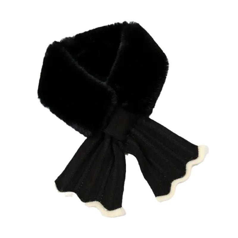 Hairy Scarf Women's Autumn and Winter Versatile Korean Version Thick Warm Knitted Plush Neck Cover