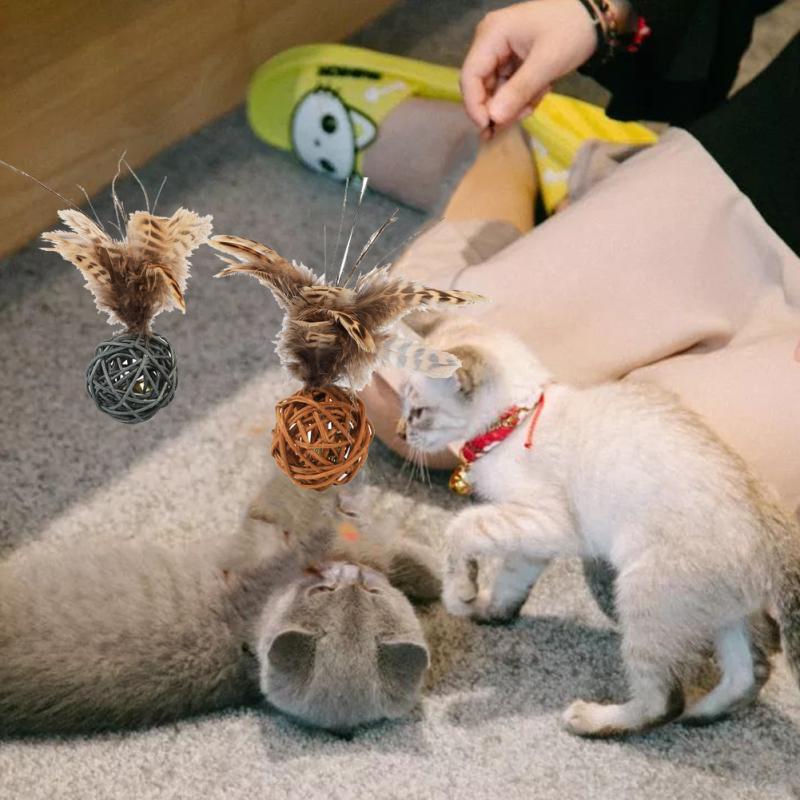 Sepak Takraw Ball Pearl Feather Rattan Bell Ball țesut manual Jucărie pentru pisici Sepak Takraw