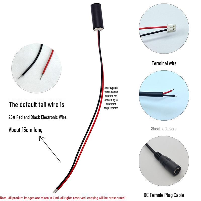 9x21mm OD 635nm 5mW Laser Module with Ground Wire