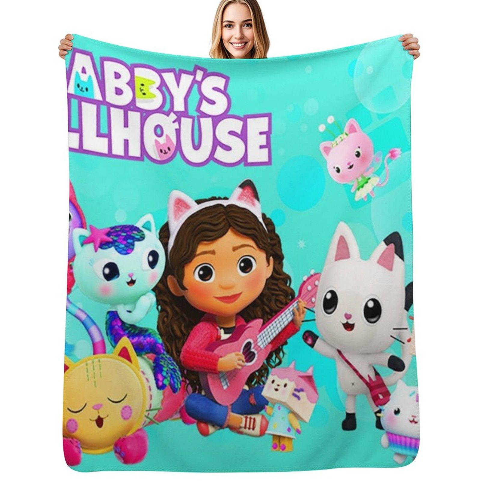 

Gabbys Dollhouse characters Throw Blanket Soft Bedroom Blanket for Night Sleeping 75x100cm