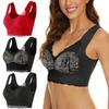 Plus Size Lace Sports Bra - Breathable Push-Up, Wire-Free, Side Support for Women