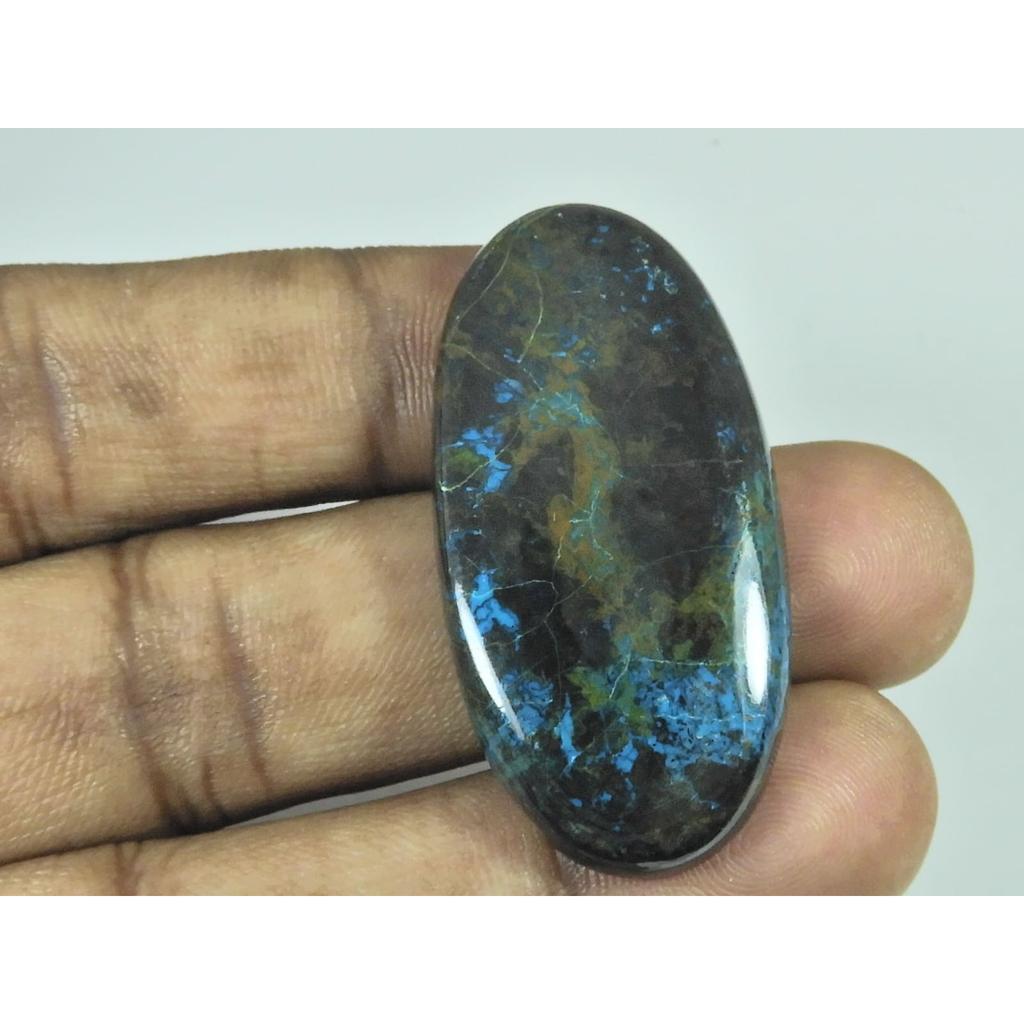 21X44X06 MM Natural Azurite Oval Shape Cabochon Loose Gemstone 63 Cts. G-239