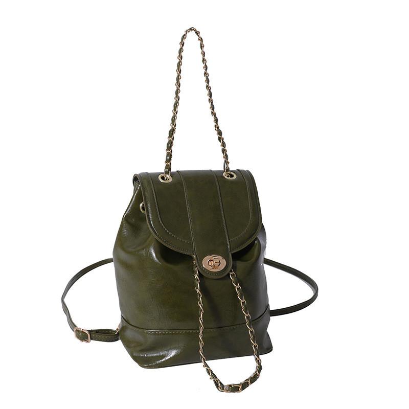 Trendy Women's Black Chain Backpack Stylish Casual Travel Bag For Everyday Use