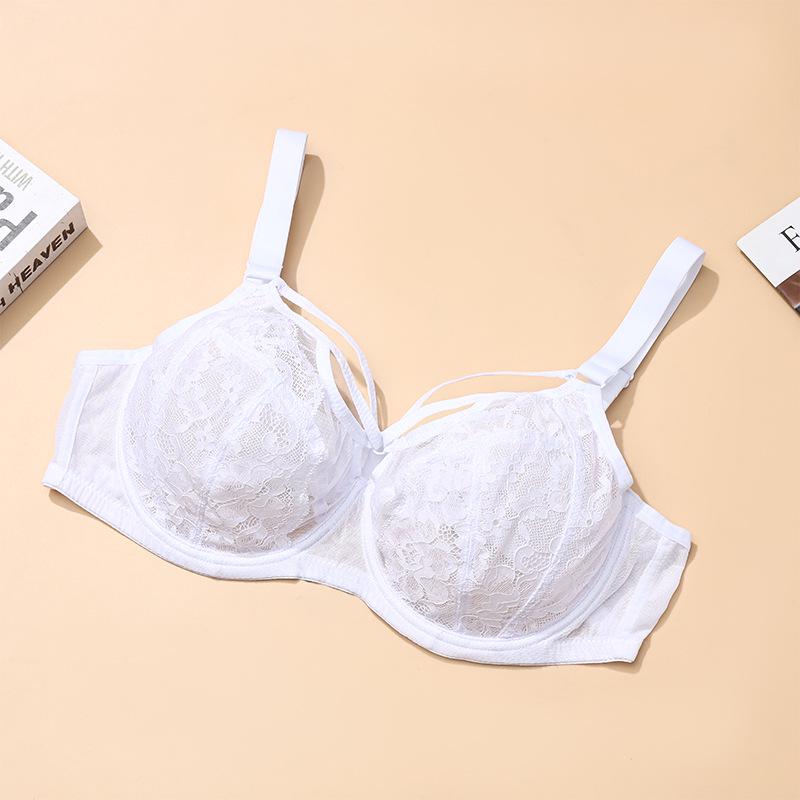 Sutiã de Renda Plus Size Anti-Queda para Mulheres - Respirável, Bojo Completo, Design Emagrecedor e de Suporte