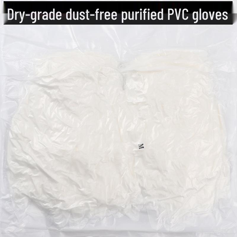Manlong Disposable Powder-Free PVC Gloves for Cleanroom & Electronics Powder-Free PVC Extra Large 100 pcs Vacuum Pack