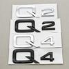 3D ABS Car Logo Q2 Q4 Emblem for K1GA 8W Rear Trunk Badge Chrome Black Letters Sticker Auto Accessories