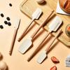 5Pcs Cream Cake Silicone Spatula Wooden Handle Baking Pastry Scraper Blenders Non-Stick Kitchen Dessert Baking Spatula Set