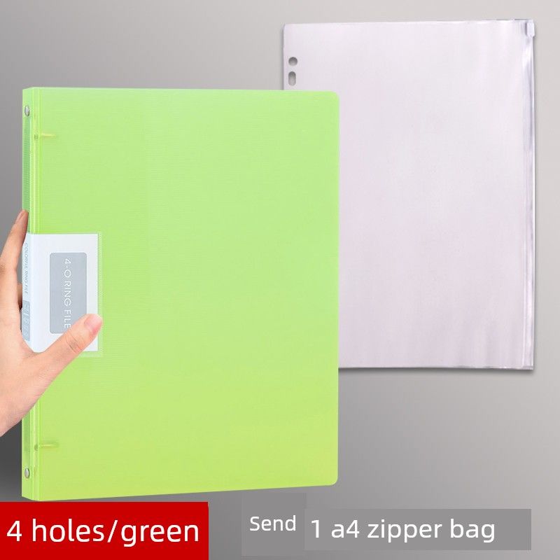 Four-Hole A4 Punch Loose-Leaf Binder 3-Hole Folder A4 Paper Clip Info Booklet Storage Paper Paper Perforated Shell