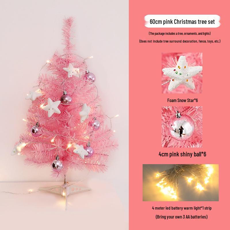 Pink Christmas Tree Decoration Set: 1.5/1.8/2.1 Meter Ornaments for Shopping Malls