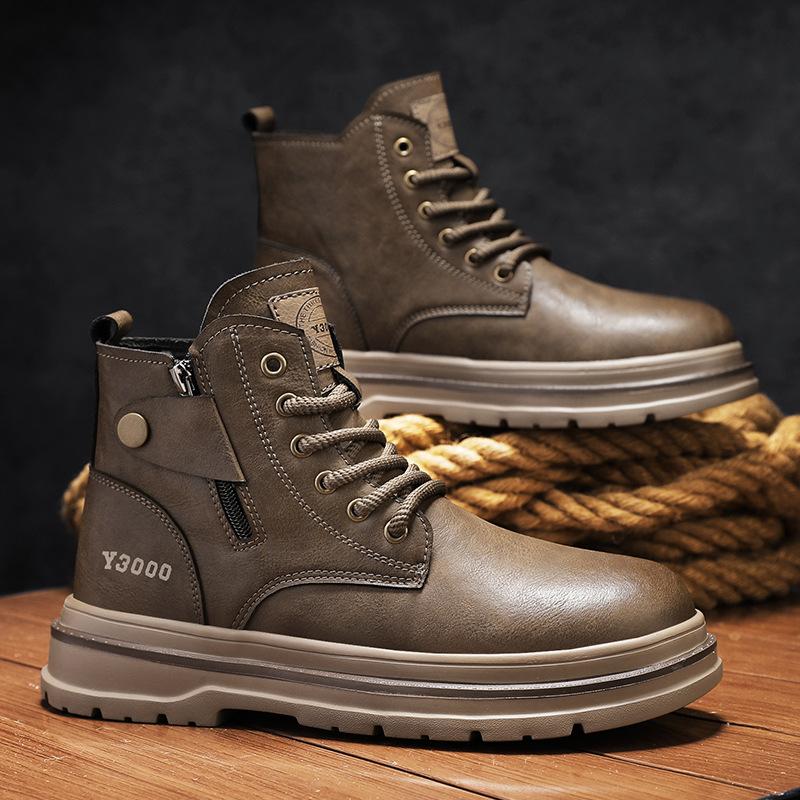 Martin Boots New Winter British Style Retro High-top Platform Leather Boots Short Boots