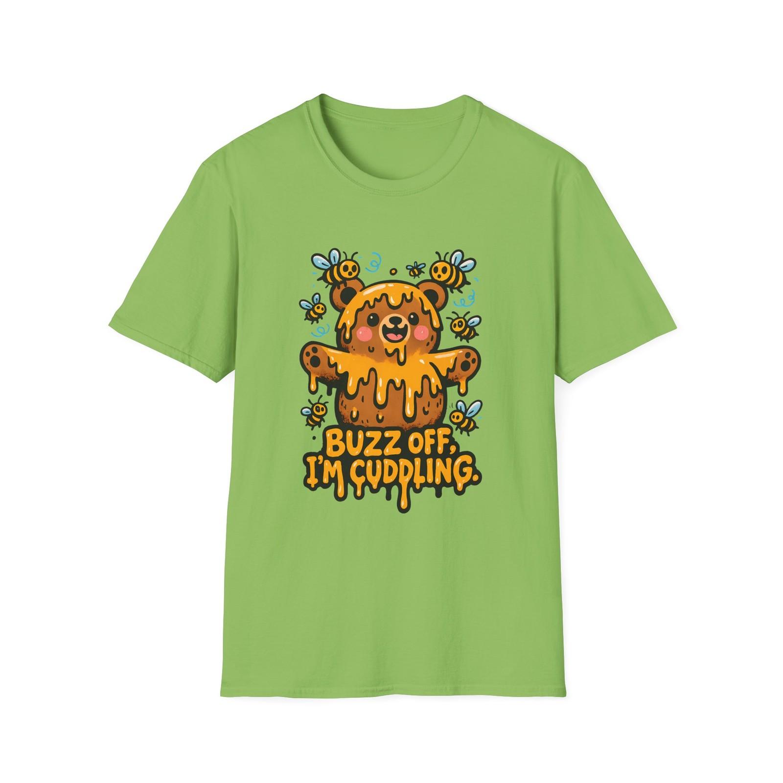 Unisex Softstyle T-Shirt Mens Womens Tees Top Honey Bear Cartoon Bees Funny Messy Cuddle Creature L