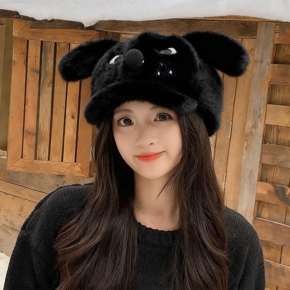 Warm Winter Berets Hat Plush Plain Cap Fashion French Artist Hat  Lady