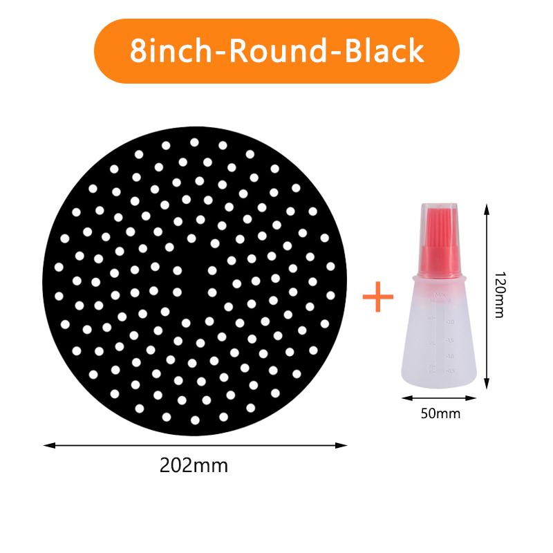 Căptușeli reutilizabile pentru friteură cu aer Tampă rotundă, pătrată, antiaderentă, accesoriu pentru friteuza cu aer, căptușeală de copt, pentru gătit, friteuza cu aer, de asemenea, hârtie de copt