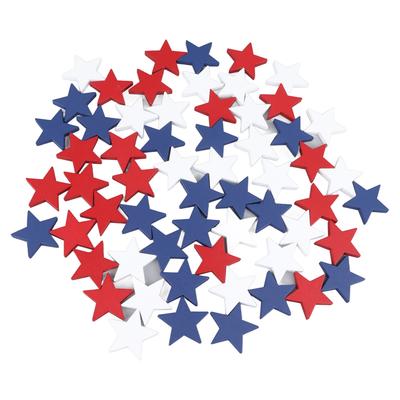 Independence Day Wooden Star Blocks Blue White Red DIY 4th of July Patriotic Stars Decor for Labor