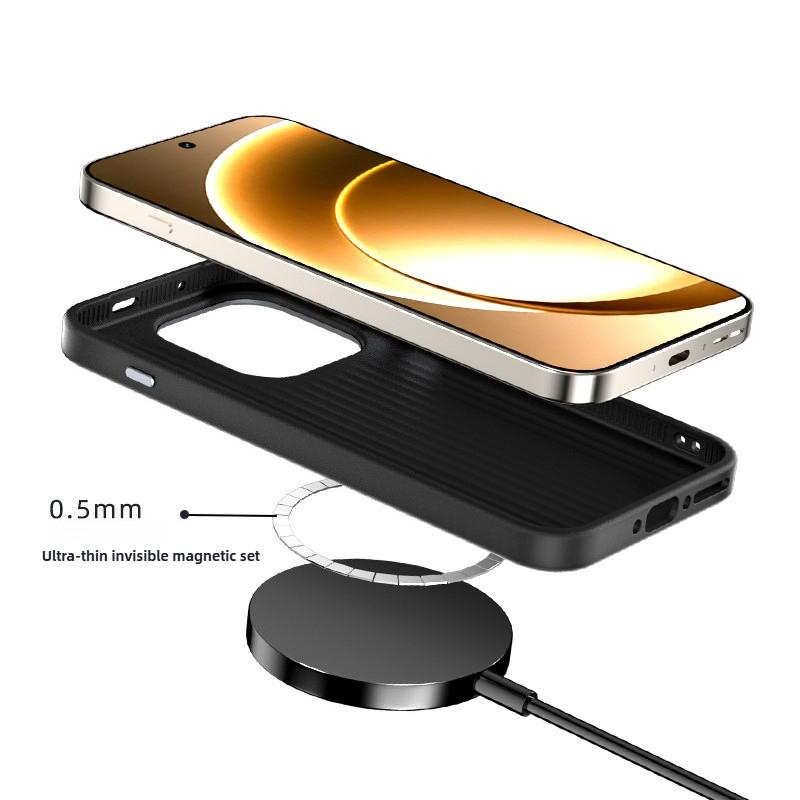 Invisible Magnet Carbon Fiber Phone Case for OnePlus 15 1+13T 13S TPU+PC Wireless Charging Hardware Lens Full Protection Cover